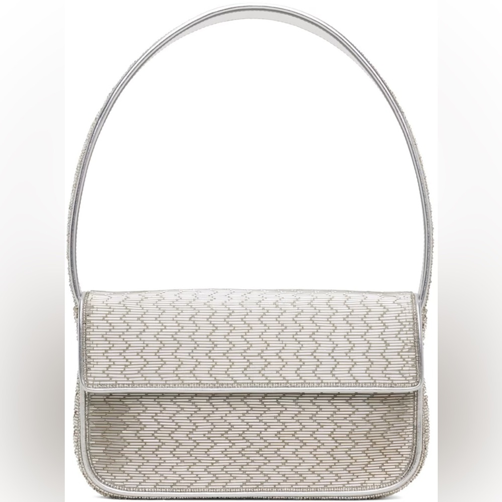 NWT STAUD Silver Tommy Beaded Bag